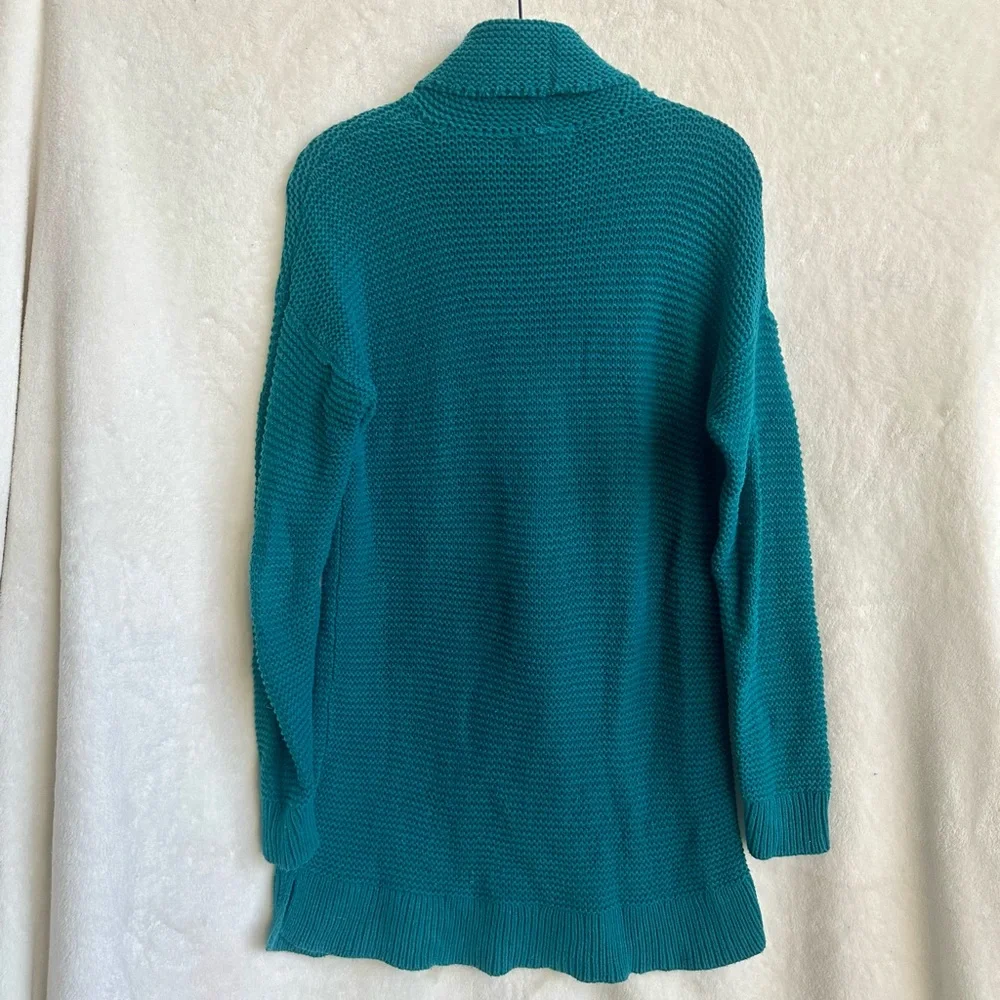 Lands End Women's Teal Tunic Turtleneck Sweater‎ Size Small